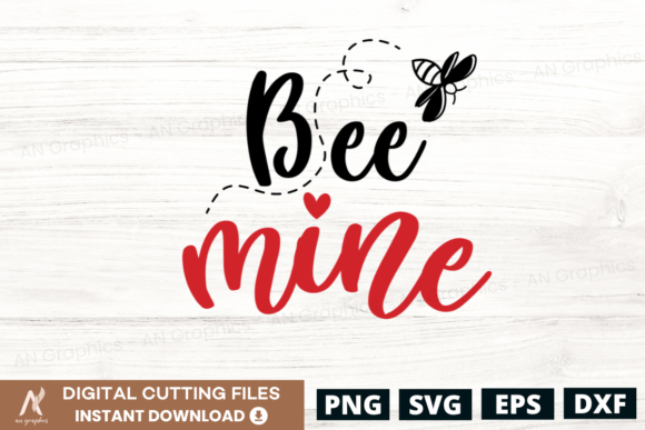 Be Mine Color Valentines Day SVG for Graphics & T-Shirts