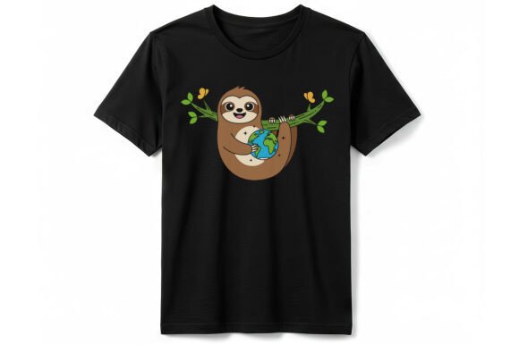 Earth Day Sloth Graphic T-Shirt Designs Review