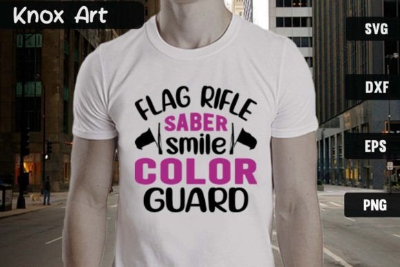 Flag Rifle Saber Smile Color Guard SVG Graphics