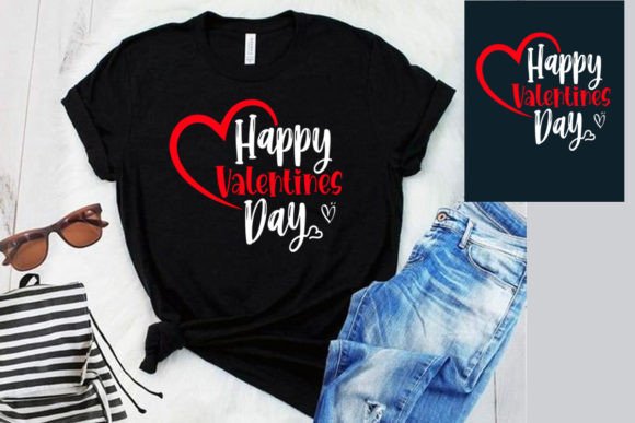 Happy Valentines Day T-Shirt Design SVG: Graphics & Print Templates