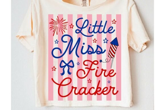 Little Miss Firecracker SVG: 4th of July Graphics & T-Shirt Designs