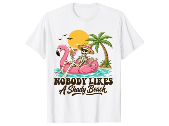 Shady Beach Skeleton: Graphics & T-Shirt Designs
