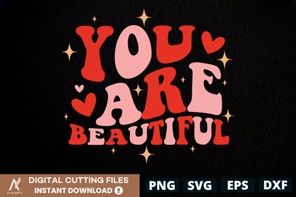 You Are Beautiful Color Wavy SVG: Graphics & T-Shirt Designs